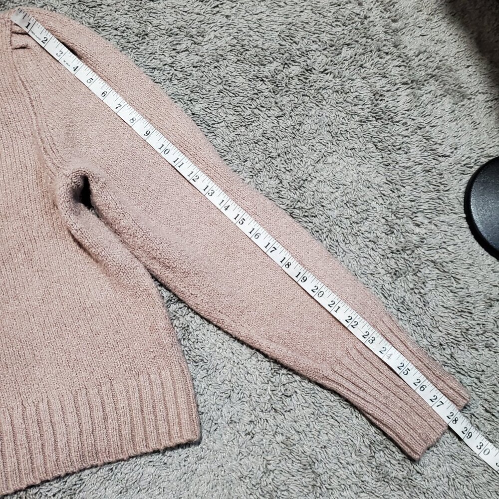 MEAVE for Anthropologie Crewneck Puff Sleeve Worn Crop Sweater - XL - Picture 8 of 9